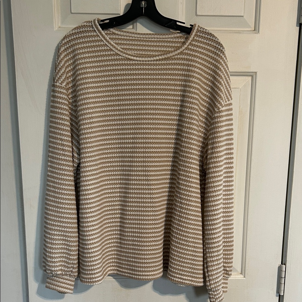 Striped Tan and Cream Women’s top